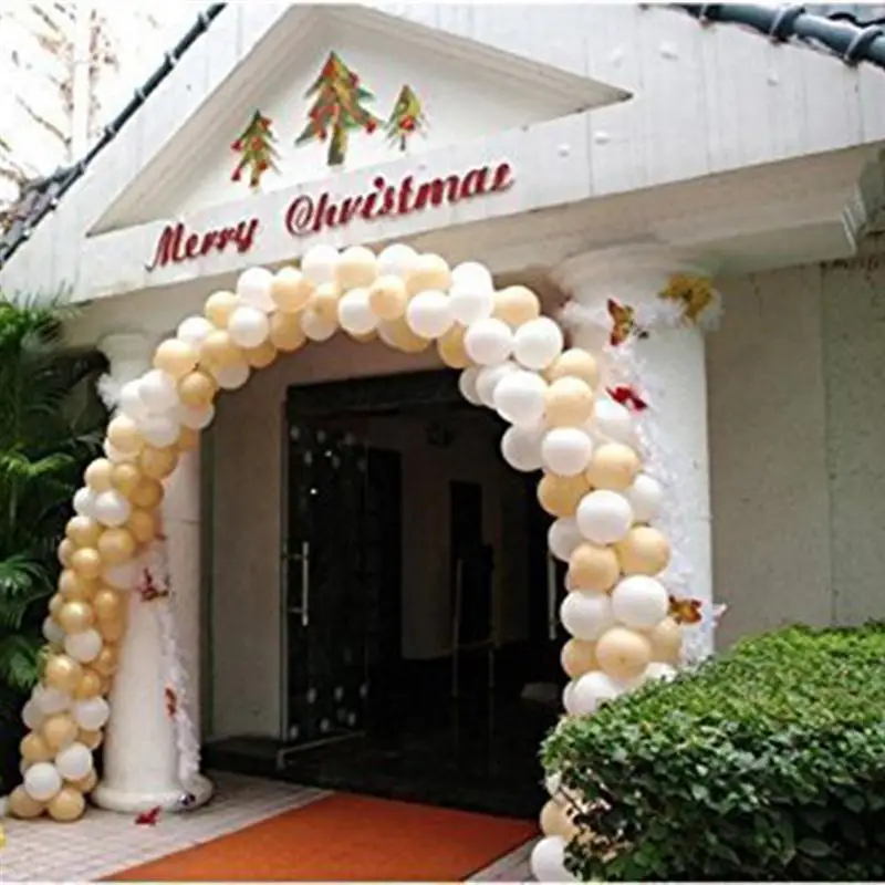 

100pcs 16inch Round Pearlescent Thicken Latex Balloons Party Wedding Decoration Inflatable Helium Balloon (Golden+ Silver)