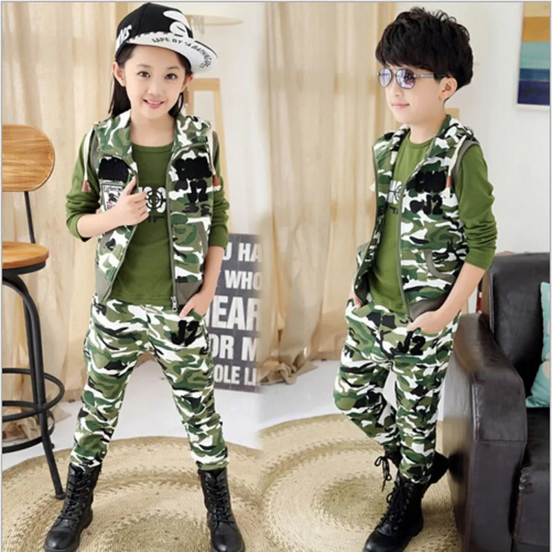 Boys clothing sets kids camouflage clothes baby short t shirt+pants 2 pcs set suit 4-15Years children outwear | Детская одежда и