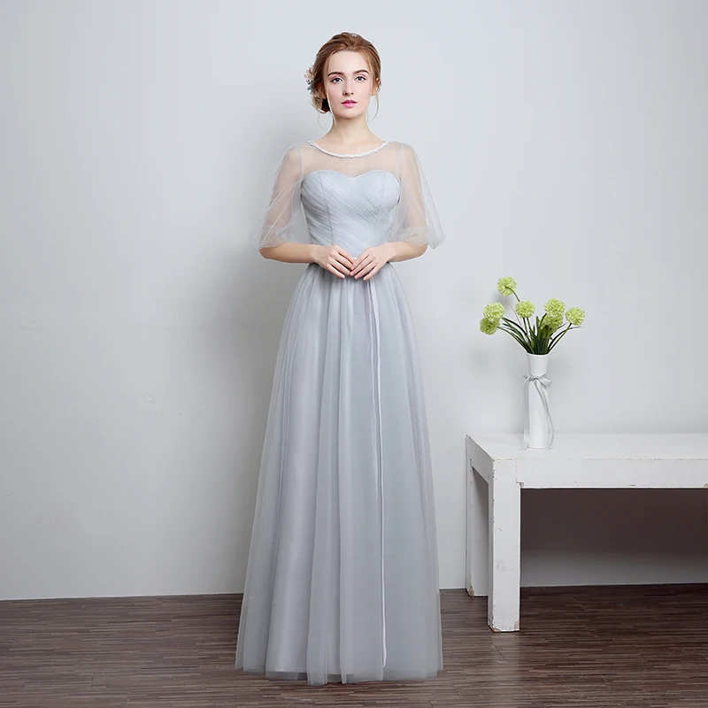 

Shanghai Story Silver Fashion Long Dress Plus Size For Party Dresses Women's Long Porm Dress