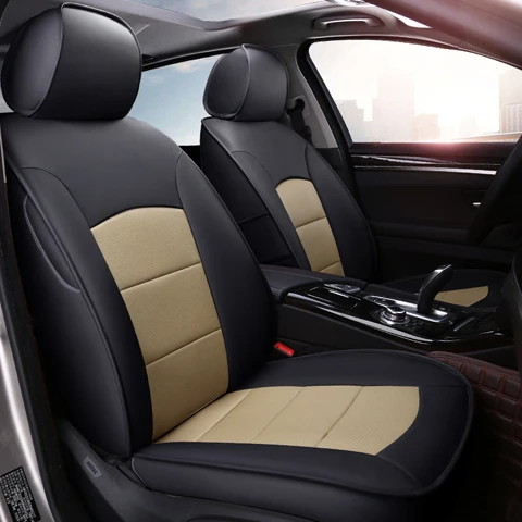 AutoDecorun Кожаные чехлы на сиденья для Mercedes-Benz GLS350d GLS550 GLS400 GLS320 GLS500 воловья кожа сиденье автомобиля крышка 22 шт - Название цвета: Black X Beige