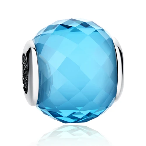 sky blue Высочайшее качество 10 Цвета синий муранского Стекло Бусины подходят Pandora Серебряный Браслет Кулон европейские DIY ювелирных изделий - Цвет: sky blue