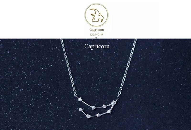 925 пробы, серебро, 12 звезд, Зодиак, циркон, гороскоп, астрология, галактика, знак созвездия, ожерелье, подарок на день рождения, свадьбу