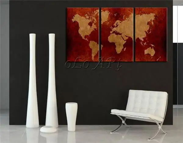 Комплект из 3 предметов Wall Art карта восстановление древних способов изображения Hd