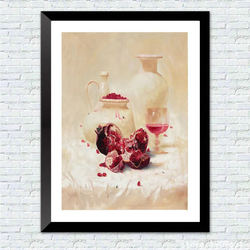Без рамки Классическая натюрморт гранат керамическая холст печать масляная