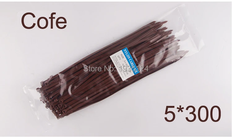 5*300 мм самоблокирующиеся Нейлоновые кабельные стяжки 100 ⑤ упак. на молнии для