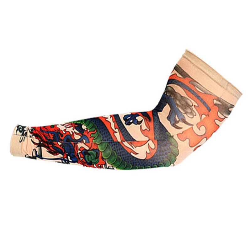 1PC Cycling Sports Tattoo Sleeves Cool Arm Sleeves Cycling Running Arm Warmer Sport Elastic Oversleeve Arm Warmers