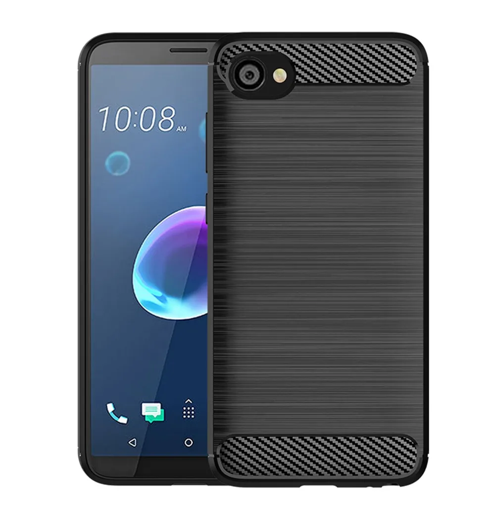 For HTC Desire 12 Plus case soft carbon fiber shockproof bumper full protection silicone for cover |
