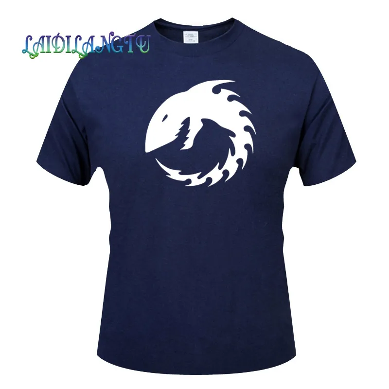 Тигр Акула тату Полинезия хання акулы мужские летние топы футболки короткий