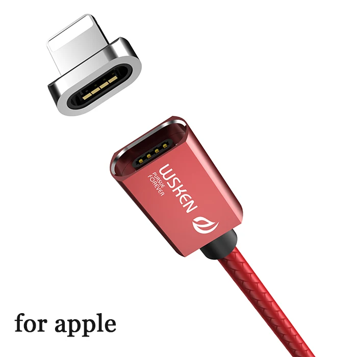 forApple with 1 plug WSKEN кабель Micro USB Магнитный зарядный кабель для iPhone Xs Max Xr type C USB C Быстрая зарядка данных для samsung S9 Note8 S8 type-C - Цвет: forApple with 1 plug