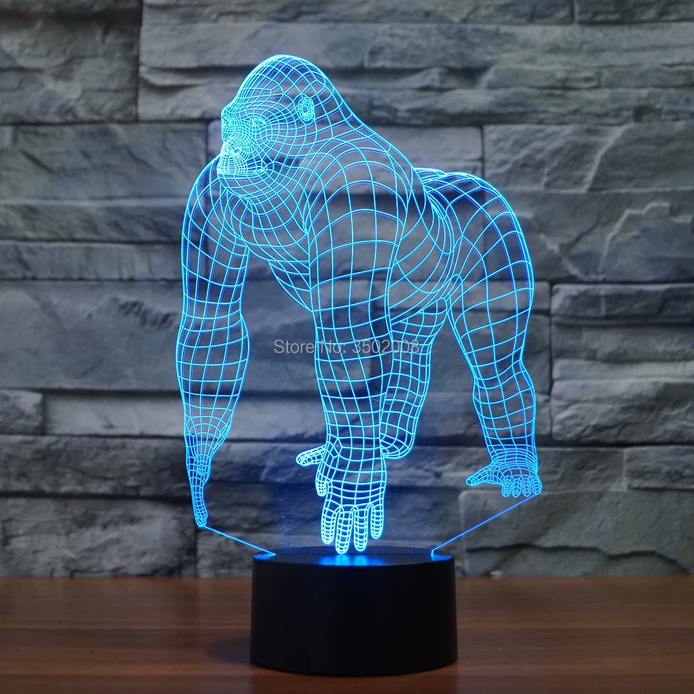 Удивительная 3D иллюзия креативный животный шимпанзе дизайн Красочный