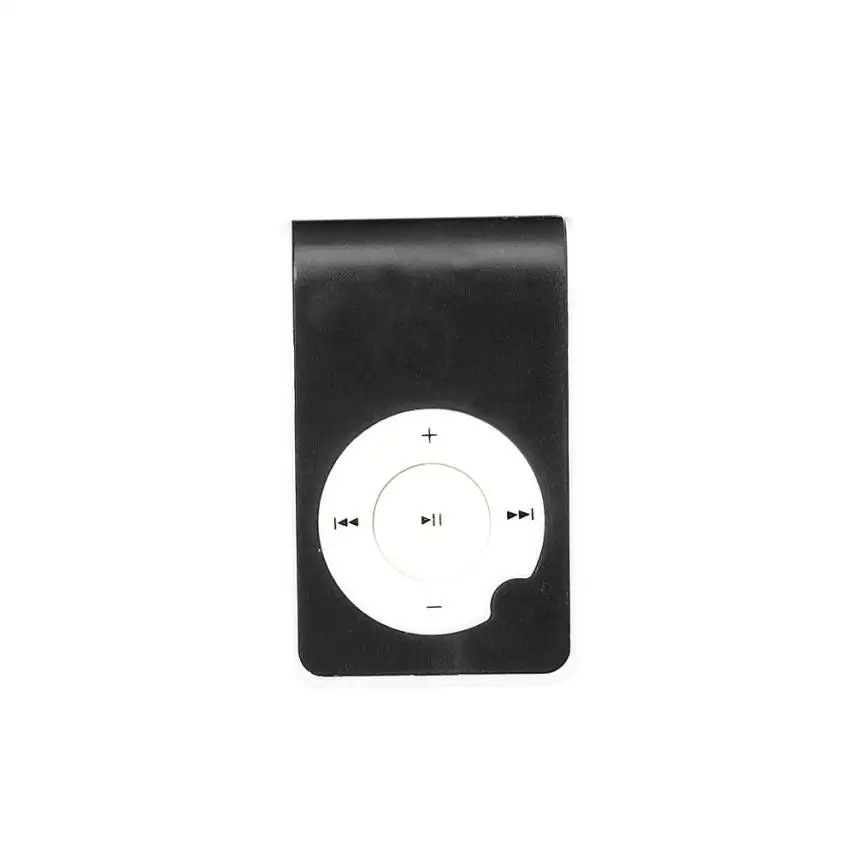 Черный Горячая Распродажа мини клип металлический USB MP3-плеер Поддержка Micro SD TF карта Музыка Медиа Слик стильный дизайн спортивный компактный - Цвет: Черный