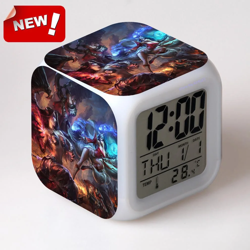 Светодиодный будильник с календарем и температурой Настольные Цифровые часы