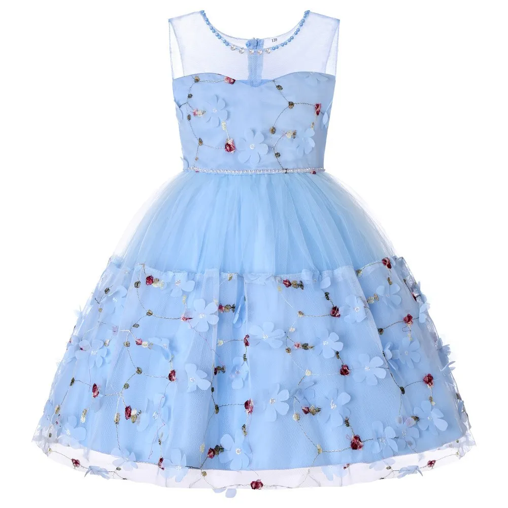 2019 Kids Tutu Birthday Princess Dress for Girls Infant Mesh Children Party Bridesmaid Elegant Dresses Ball Gown Floral Fashion | Детская