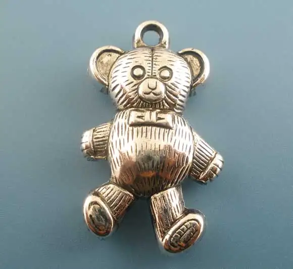 Акриловые шармы для подвески Bear silver color 3 4 см (1 3/8 дюйма) x 20 мм (6/8 шт.|charms and