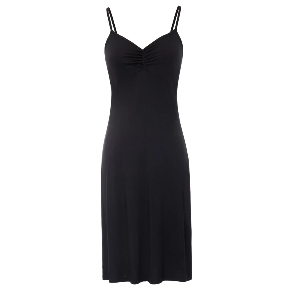 Облегающее бедра платье-комбинация повседневное Спагетти ремень v-образный