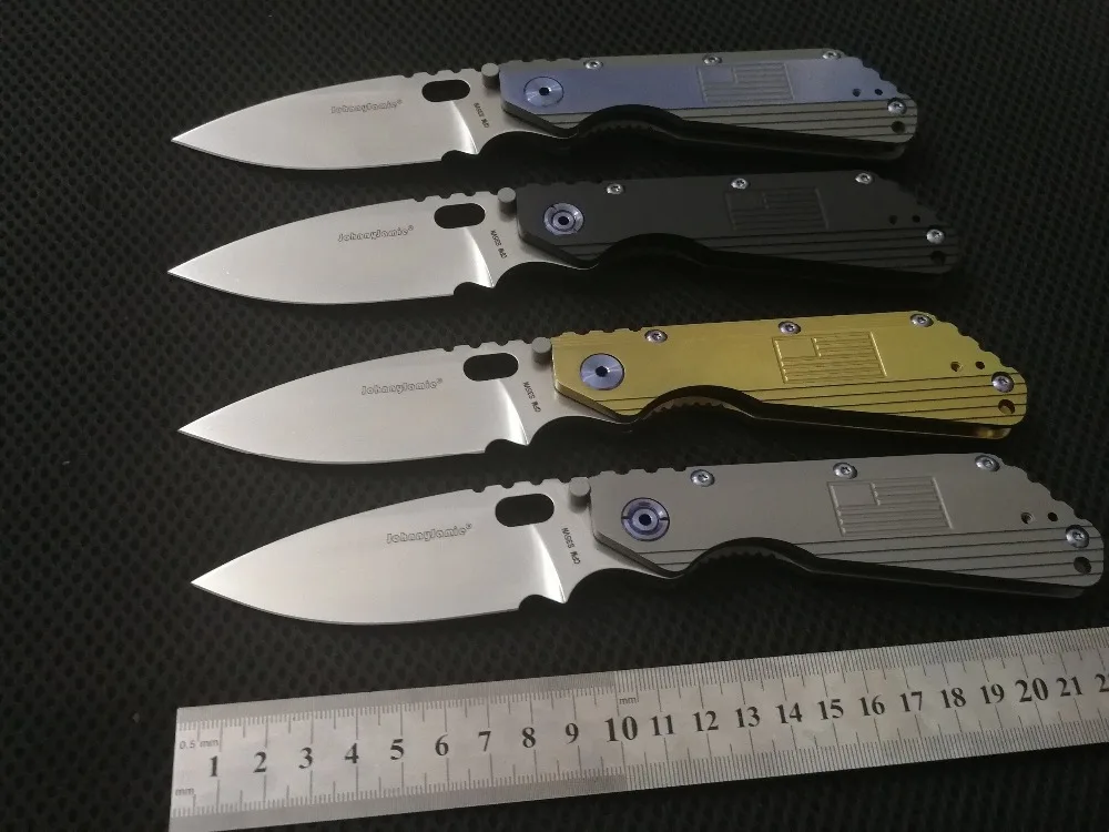 JohnnyJamie Custom Strider SMF 3 5 &quotчерный TC4 титановая ручка CPM S35VN лезвие тактические складные