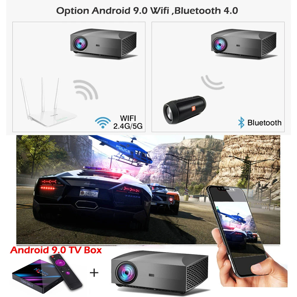 VIVICINE F30 Full HD проектор для домашнего кинотеатра, опция Android 9,0 WiFi Bluetooth 1080p HDMI USB PC Видеопроектор для видеоигр