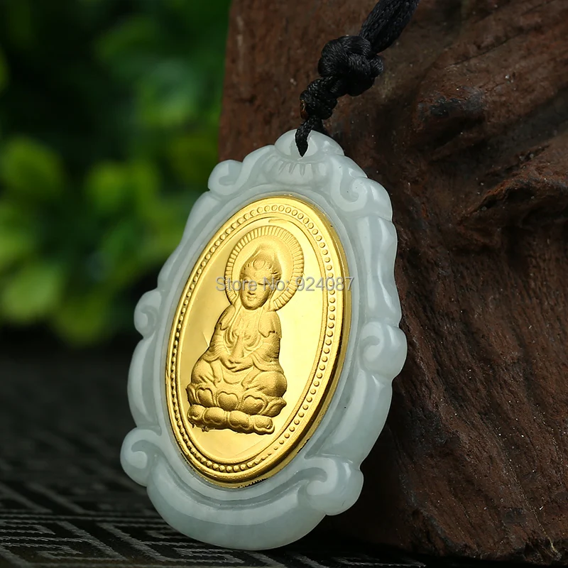 Подлинный нефритовый благородный кулон Guanyin для мужчин|pendant|pendant menpendant jade |