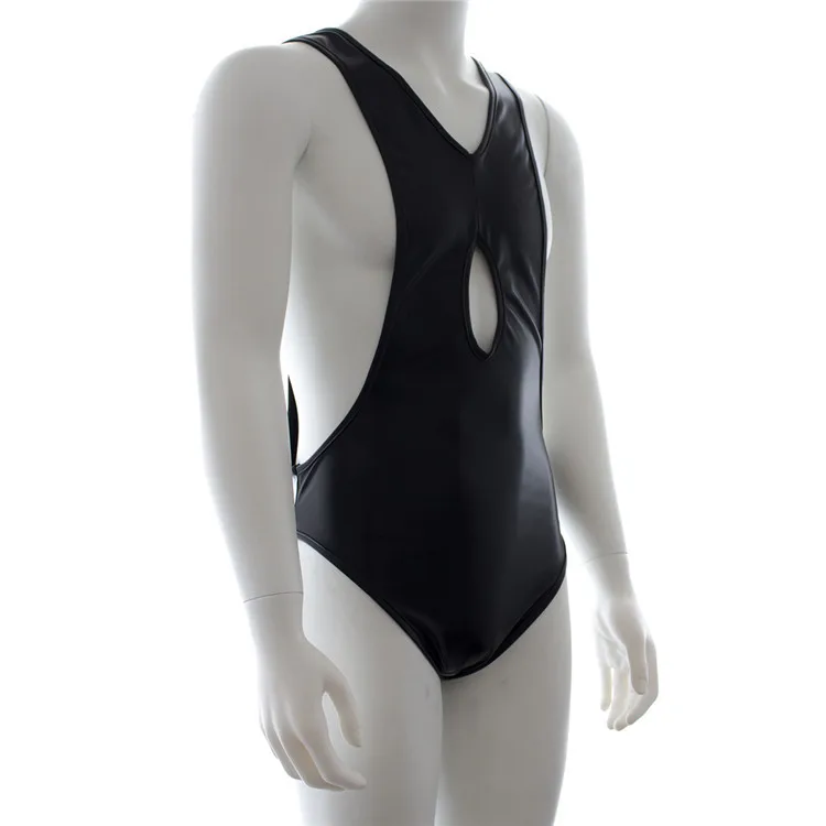 Сексуальные мужские боди из искусственной кожи эротические кожаные стринги