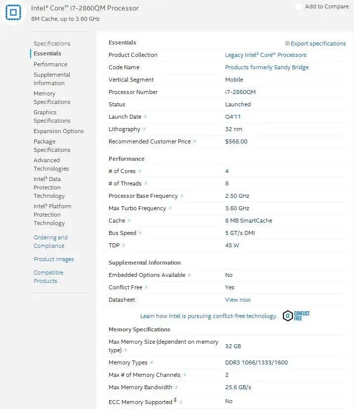 Процессор intel I7 2860QM 2,5G-3,6G 8M SR02X cpu HM65 HM67 Оригинальное официальное издание ноутбук I7-2860QM четырехъядерный восьминиточный