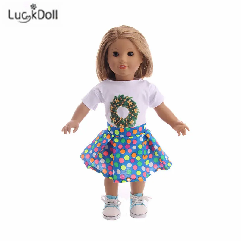LUCKDOLL Летняя мода новая юбка размером 18 дюймов американская 43 см Детская кукла
