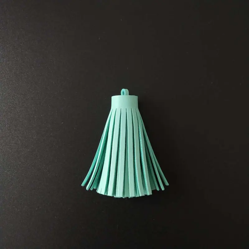 Light green 10 шт. мини-кисточки из искусственной кожи DIY брелок в виде кисточки кожаные шляпы с кисточкой ремни DIY Подвески для изготовления украшений Подвески ремесленные кисточки - Цвет: Light green