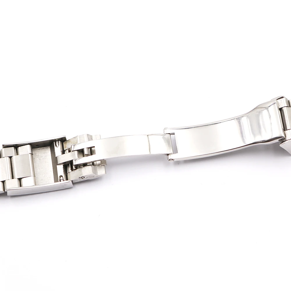 Rolamy 20 21mm Watch Band Silver Brushed 316L Solid Stainless Steel Watchband Belt Strap Bracelets For Submariner Wholesale