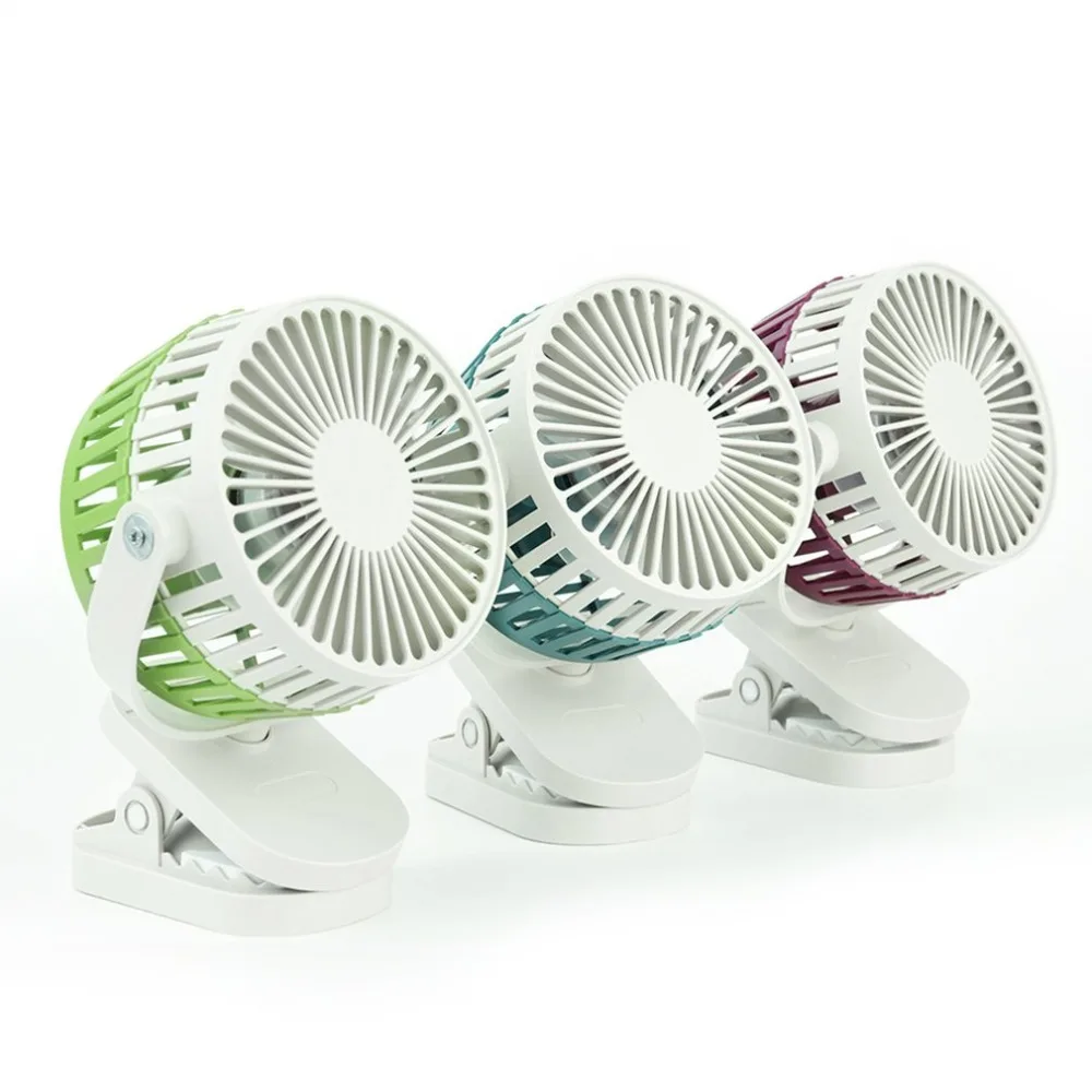 USB перезаряжаемый портативный мини вентилятор с зажимом Портативный 360 градусов
