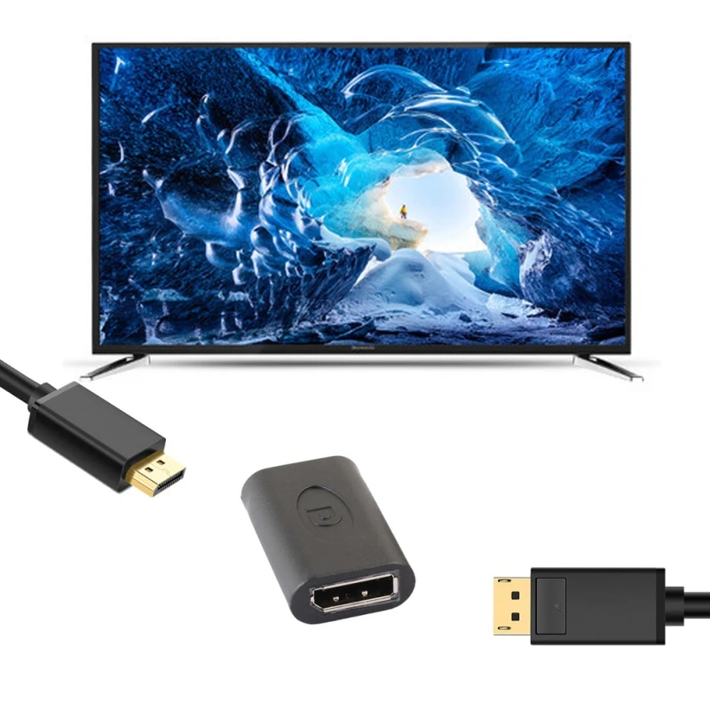 2 шт. DP к DP/DP HDMI адаптер портов дисплея вилки позолоченный конвертер для ПК ноутбук