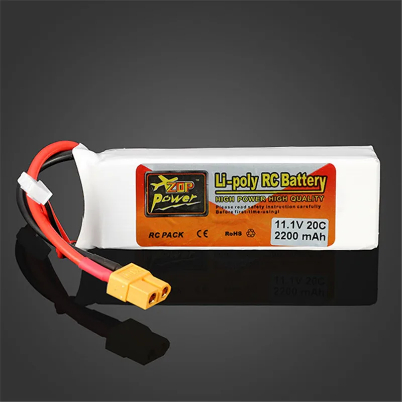 Высококачественная аккумуляторная батарея Lipo ZOP Power 11 1 В 2200 мАч 3S 20C Battery XT60 Plug|xt60
