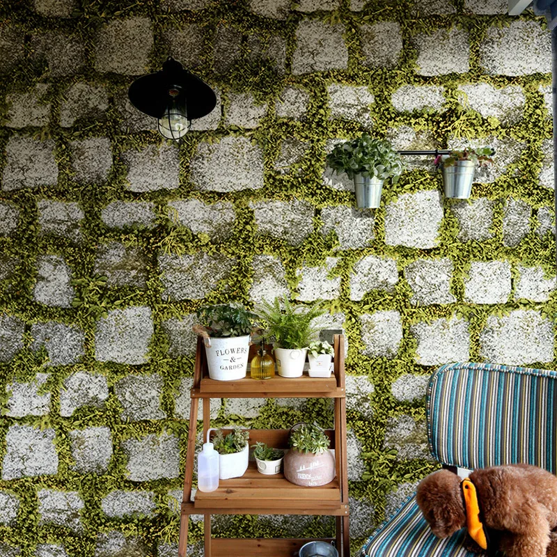 Винтажная зеленая трава камень 3D обои домашний Декор персонализированные ПВХ