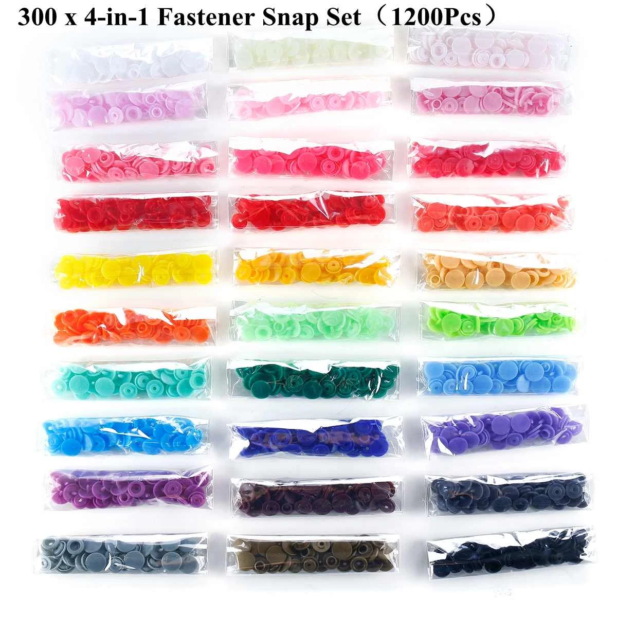 1200Pcs 20 цветов застежка T5 для T3 T8 кнопки 300 набор 12 мм пластиковые кнопки пластиковые застежки кнопки пресс-гвоздики ткань пеленки - Цвет: 1200Pcs