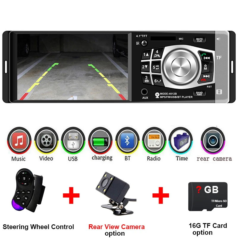 1 Din центральный мультимедийный Авто 4 ''HD 1080P экран Bluetooth Радио MP3 MP5 музыкальный