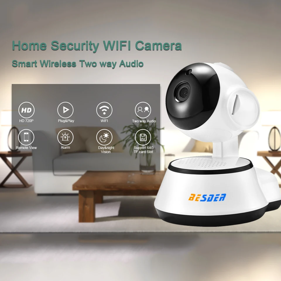 Besder домашняя IP камера безопасности Wi-Fi беспроводная мини Сетевая камера наблюдения Wifi 720P ночное видение CCTV камера детский монитор