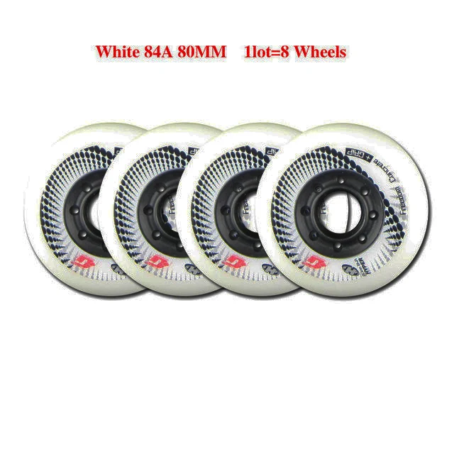 White 80mm only Ролики 80 мм 84A для роликовых коньков Hyper+ G Slalom, роликовые слайды для детей, взрослых, Patins, костюм для обуви SEBA Powerslide LZ36 - Цвет: White 80mm only