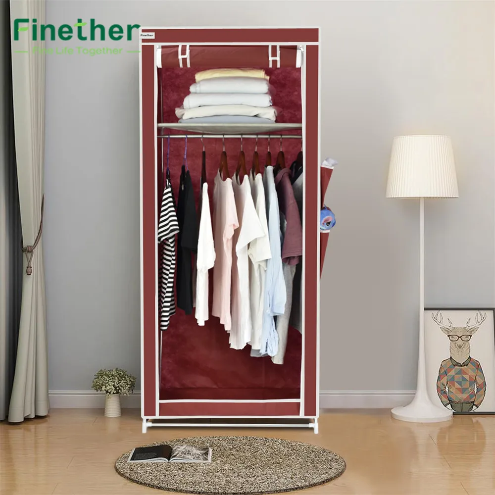 Finether нетканый шкаф с боковыми карманами портативный для одежды органайзер