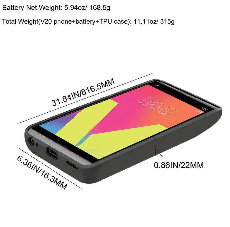Защитный чехол Wubatec 1x10500 мАч для LG V20 Stylo 3 H990 F800 VS995 US996 LS995 LS997 H910 H918|Аккумуляторы