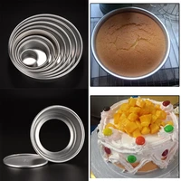 silver 8 size cake baking mould aluminum alloy round pan bakeware diy tool