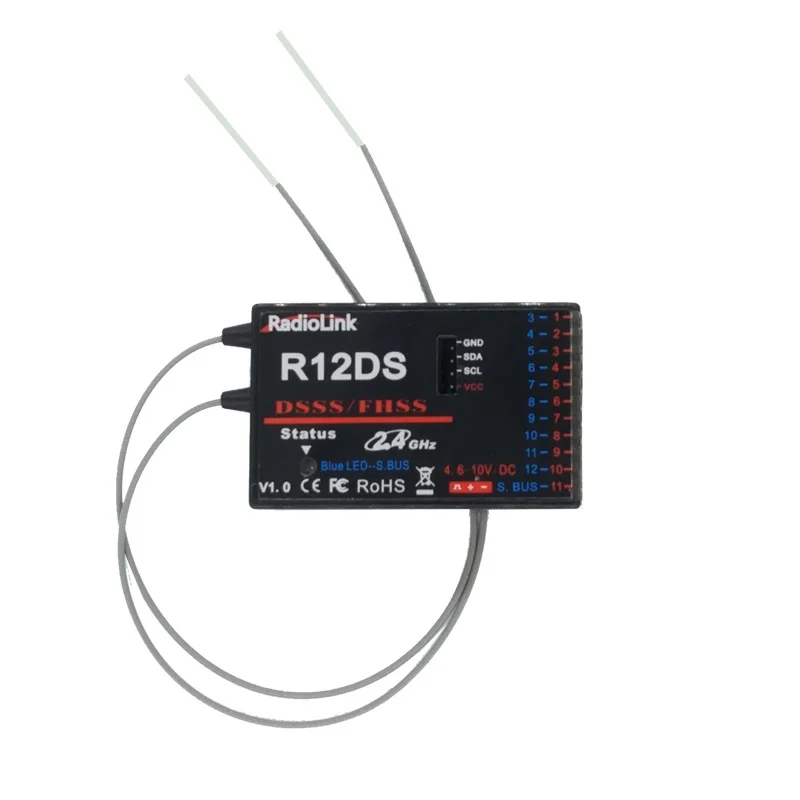 Оригинальный RadioLink R12DS 2 4 ГГц 12CH DSSS & приемник FHSS для AT9 AT9S AT10 AT10II передатчик