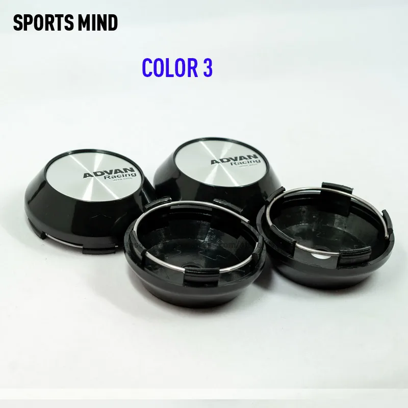 COLOR 3 4 шт./лот 65 мм 8 видов цветов колпачки для автомобильных колес ADVAN Racing Advanti Эмблема для гоночных колес Логотип Аксессуары для стайлинга автомобилей - Цвет: COLOR 3