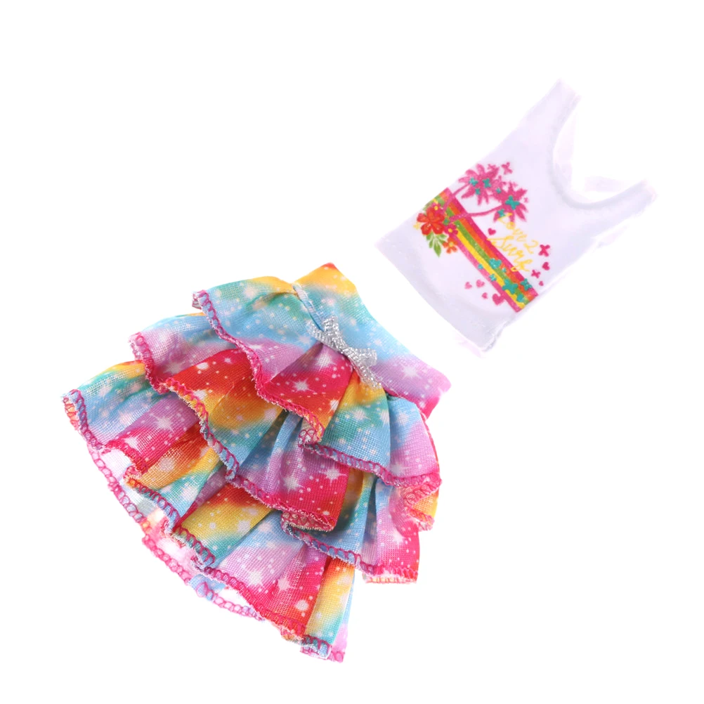 Модная одежда ручной работы с цветочным принтом для кукол платье новогодний