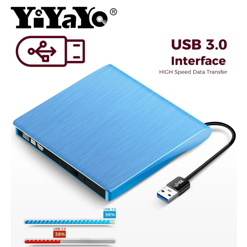 YiYaYo USB 3 0 внешняя Запись DVD/CD Привод горелка Портативный драйвер CD/RW проигрыватель