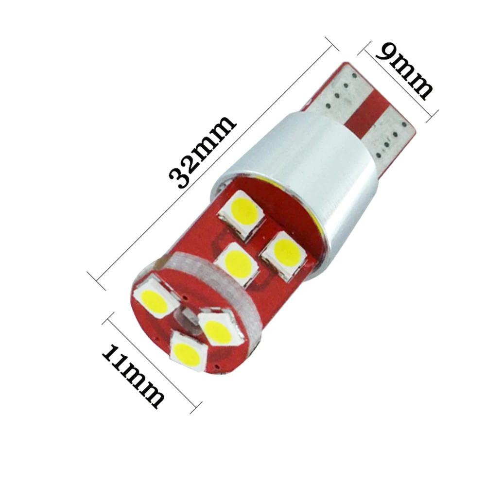 YSY 10pcsT10 w5w 164 198 9 smd 3030 canbus Авто Грузовик Мотоцикл клиновидный светильник боковые