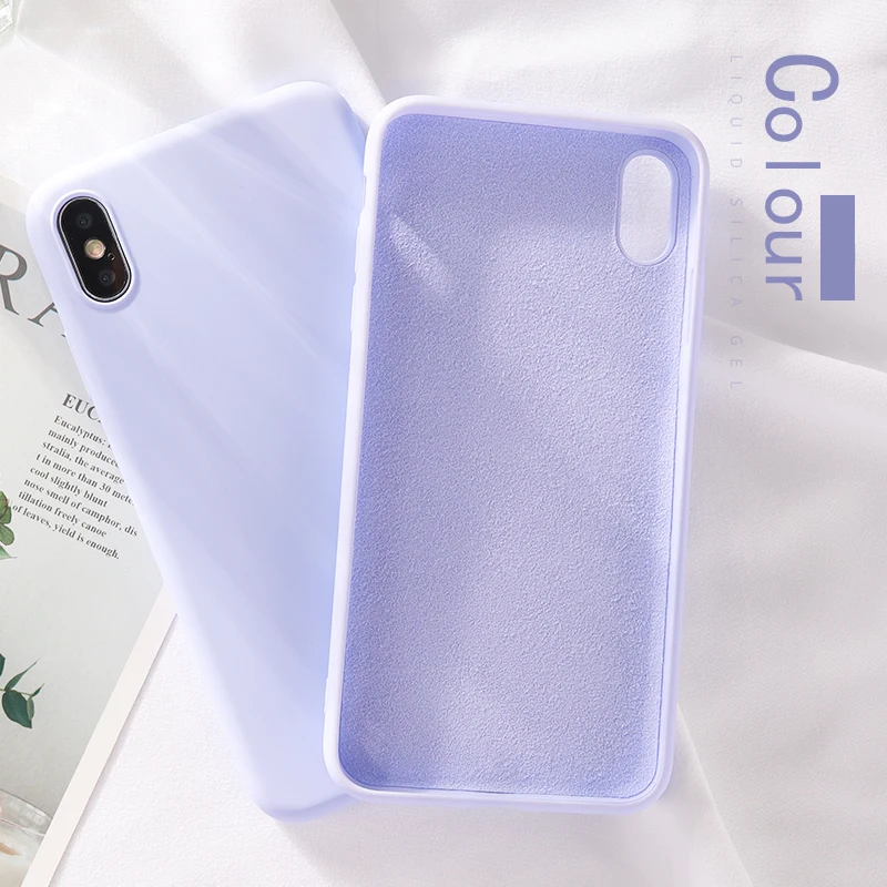 Гладкий мягкий резиновый чехол из жидкого силикона для телефона iPhone 11 Pro Max 10 8 7 6s