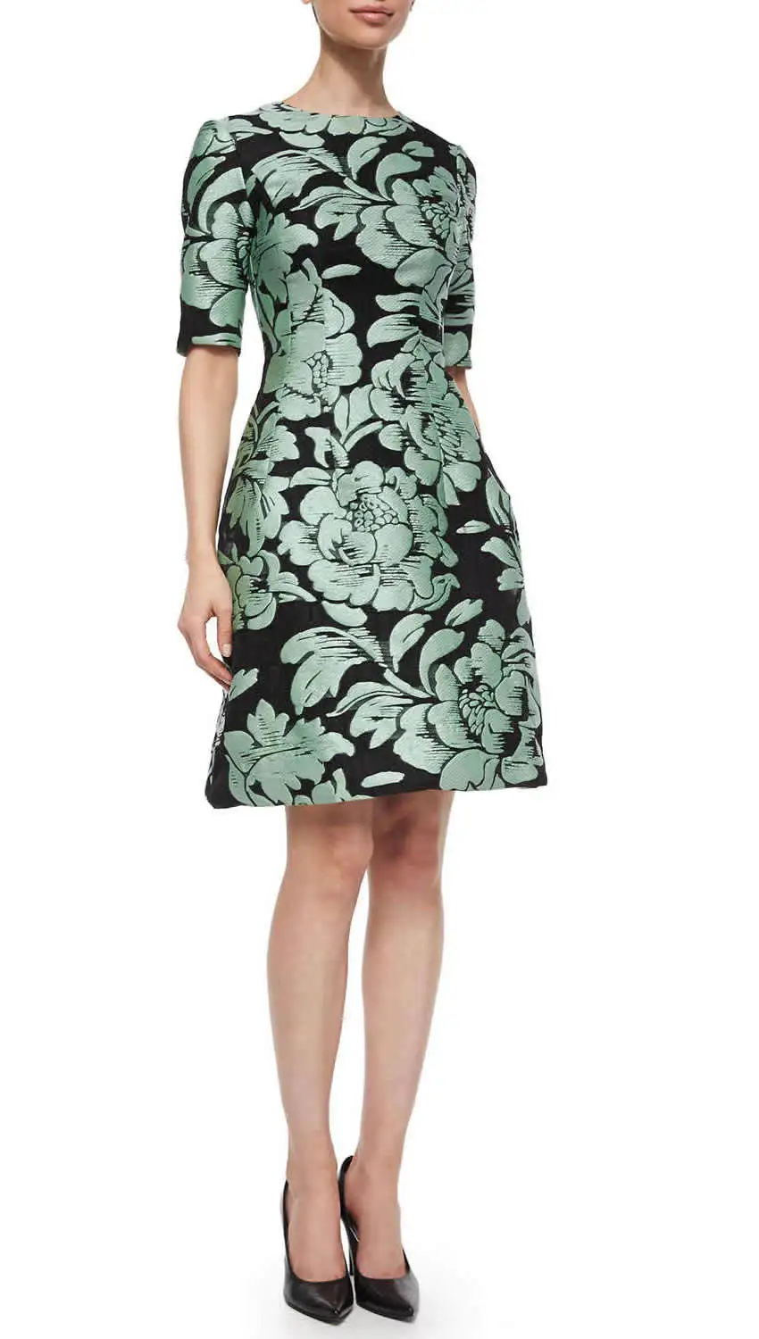 Горячая Распродажа 2015 осеннее роскошное металлическое жаккардовое платье с