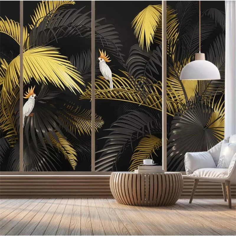 Скандинавский минималистичный фон wellyu с ручной росписью тропические растения