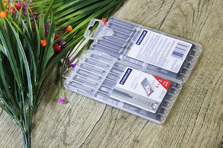 LifeMaster Staedtler 308 SB6P чертежная ручка пигмент вкладыш 6 шт набор 0,05/0,1/0,2/0,3/0,5/0,8 мм школы и офиса
