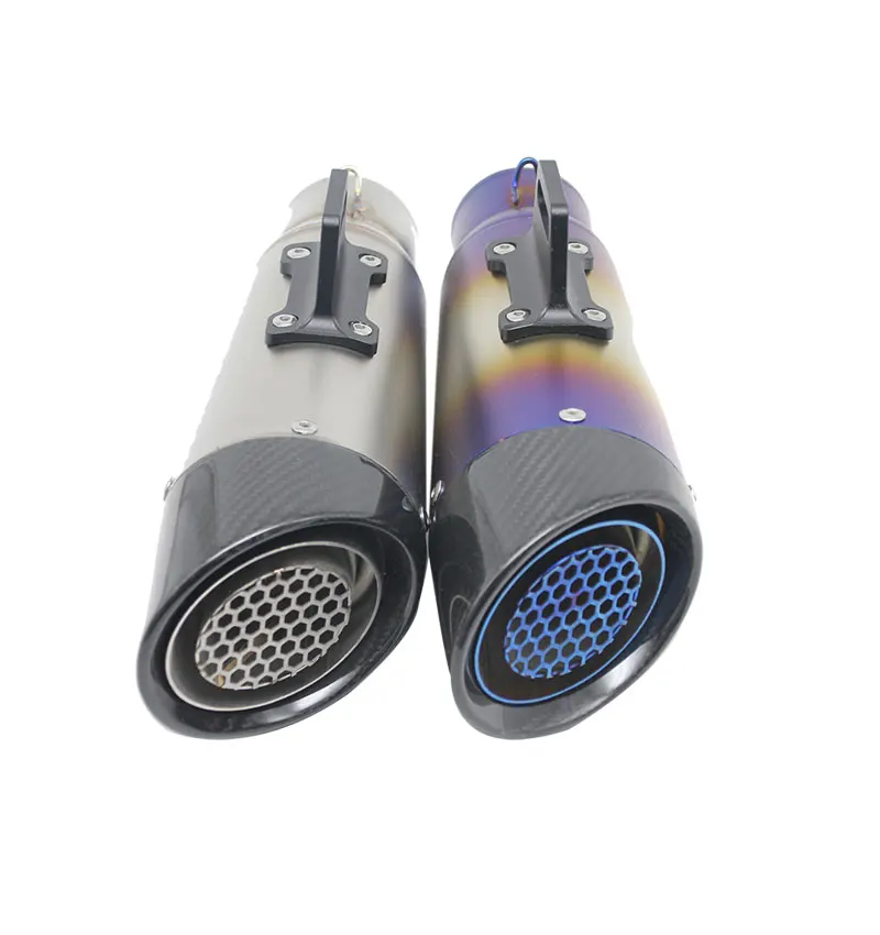 ZSDTRP 60mm Inlet Motorcycle Exhaust Pipe Muffler SC GP Escape Exhaust Mufflers Titanium Alloy Exhaust Pipe