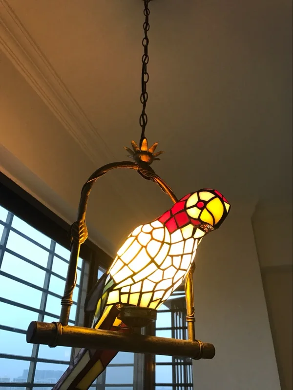 FUMAT Macaw птица подвесной светильник витражные висячие лампы для балкона прохода