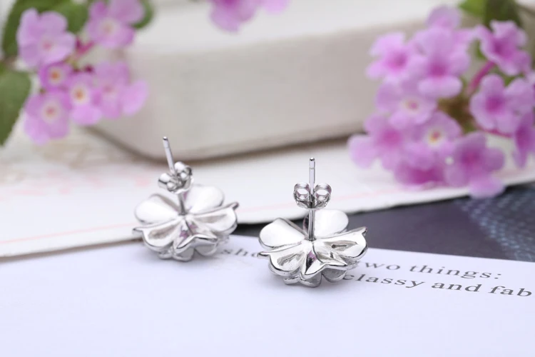 Женские серьги из серебра 100% пробы с кабошоном 6 8 мм|earrings 8mm|silver 925 beadssilver beads |